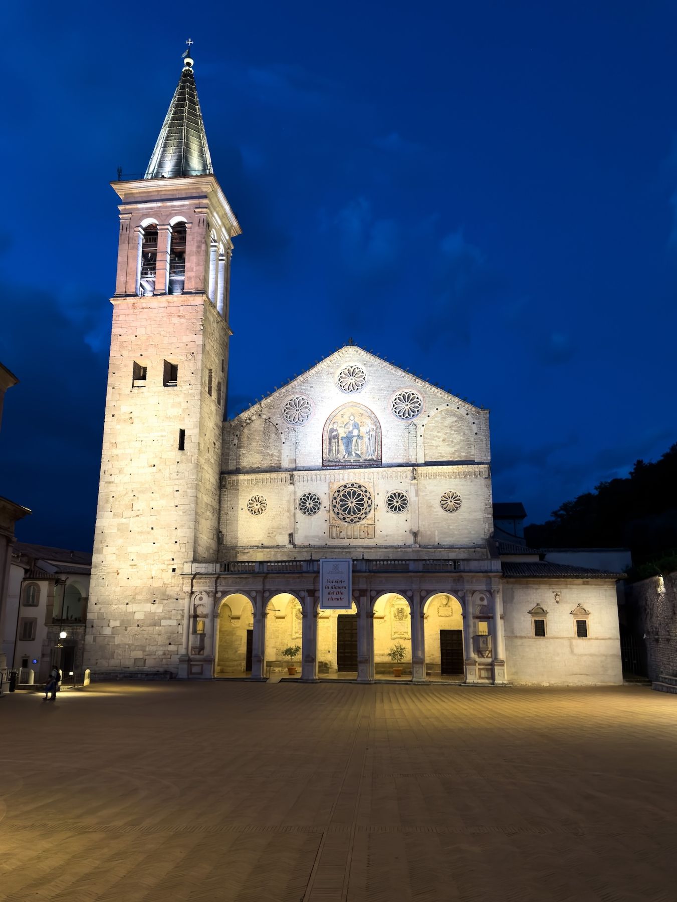 The Duomo lit up at night