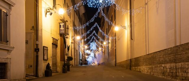 Christmas lights in the old town