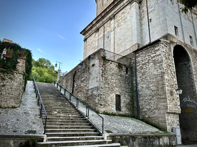 Stairway along the walls