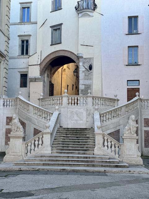 Double stone staircase