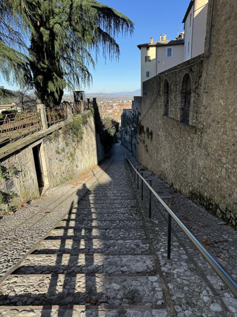 Stone stairway overlooking the valley