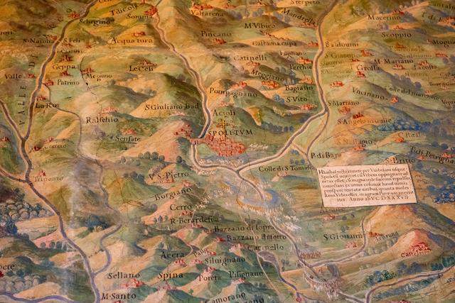Old painted map of Umbria